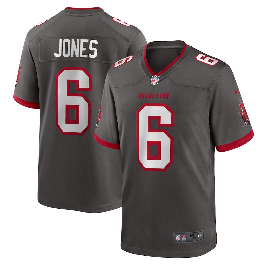 Men Tampa Bay Buccaneers #6 Julio Jones Nike Pewter Player Game NFL Jersey->tampa bay buccaneers->NFL Jersey